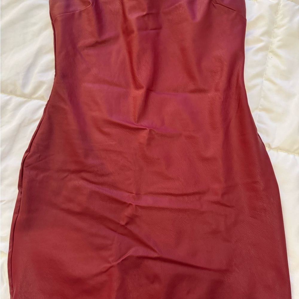 Naked Wardrobe Red Strapless Bodycon Dress